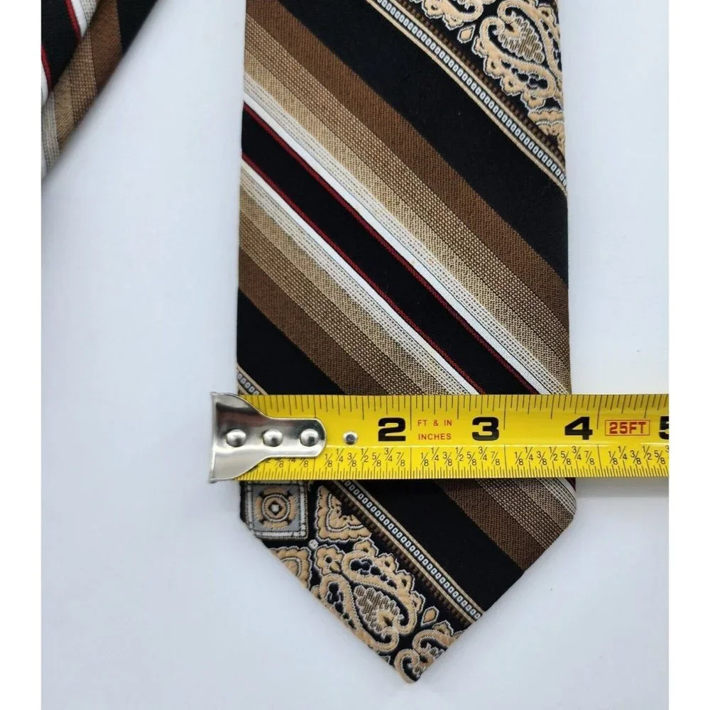 Vintage Christian Dior Monsieur‎ Multi Pattern Striped Design Polyester Tie